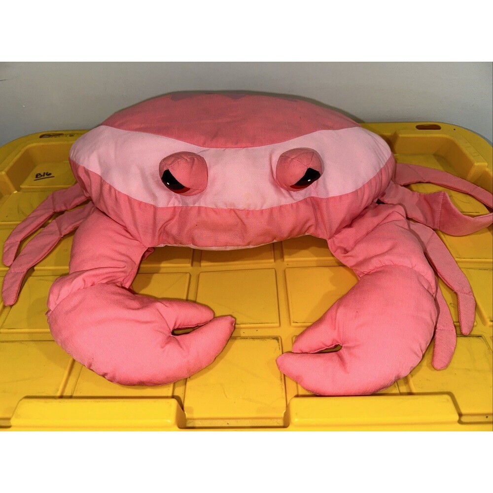 Vintage  1989 Angelitos El Salvador Pink Crab Stuffed Plush Pillow Handmade